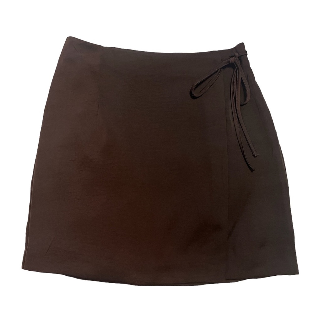 A New Day Brown High Waisted Wrap Skirt